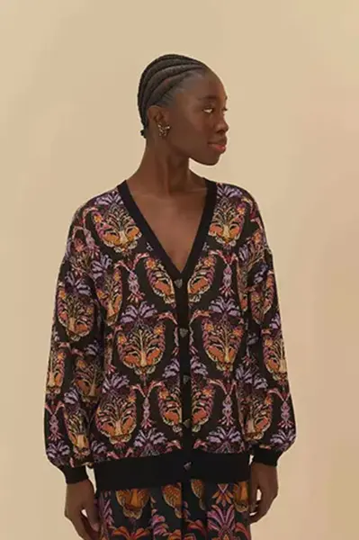 CARDIGAN FARM TRICOT JACQUARD PANTERA BOHO