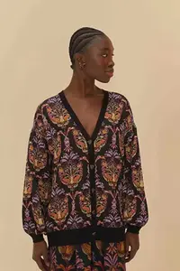 CARDIGAN FARM TRICOT JACQUARD PANTERA BOHO