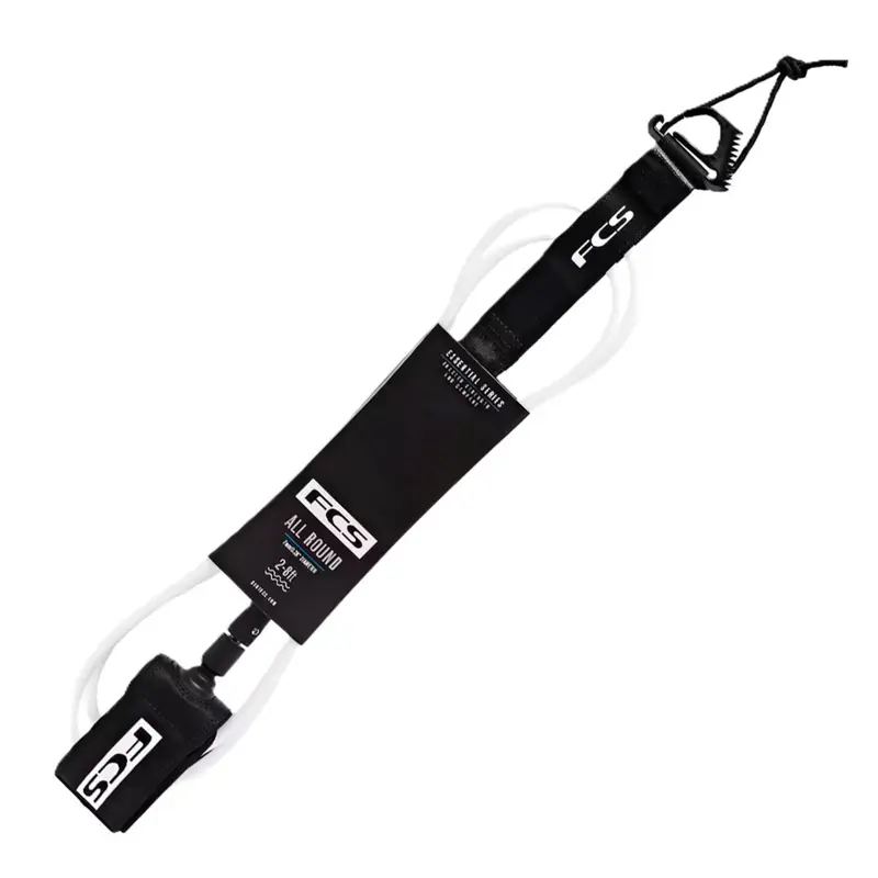 LEASH FCS 6 REGULAR (7MM) BRANCO/PRETO