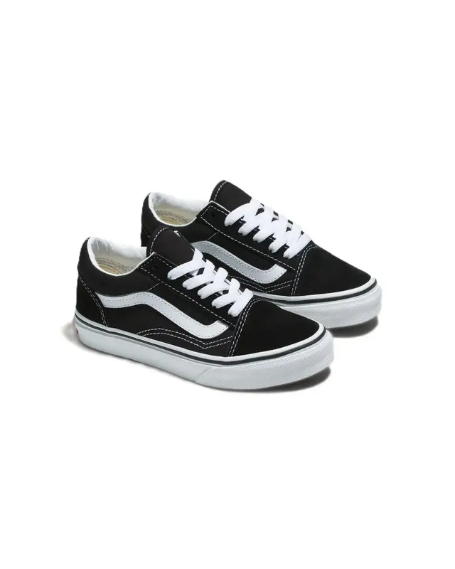 TENIS VANS OLD SKOOL V INFANTIL BLACK/TRUE WHITE