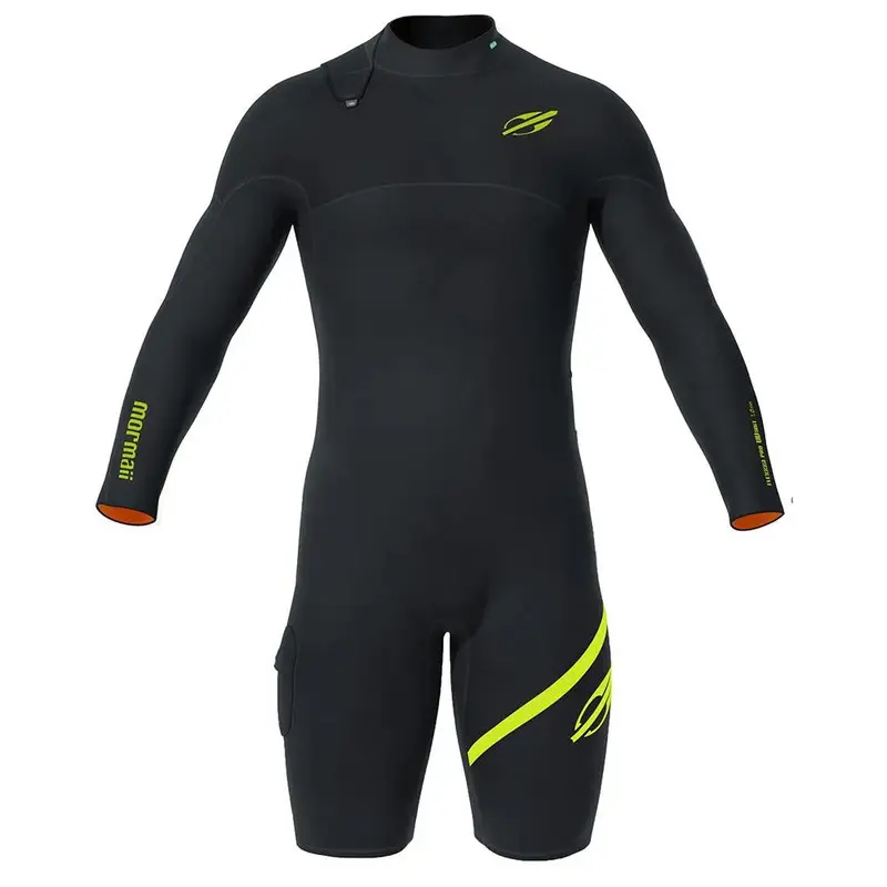 SHORT JOHN MANGA LONGA 1MM MASCULINO FELXXXA PRO UV-SUIT SURFE PRETO