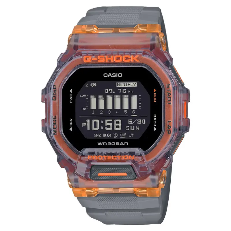 RELOGIO CASIO G-SHOCK GBD-200SM-1A5DR LARANJA/CINZA