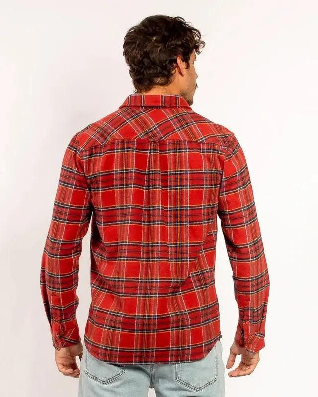 CAMISA RIP CURL GRIFFIN FLANNEL SHIRT 40-RED