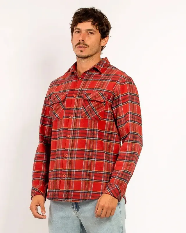 CAMISA RIP CURL GRIFFIN FLANNEL SHIRT 40-RED