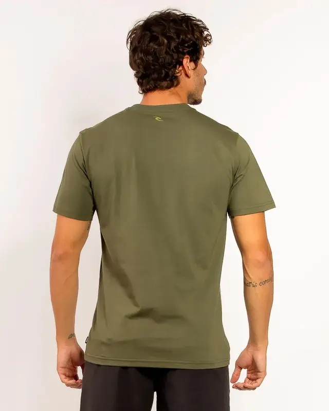 CAMISETA RIP CURL NEW ICON TEE DARK OLIVE