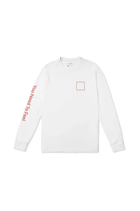 CAMISETA EMPTY MANGA LONGA YOU NEED TO FEEL BRANCO