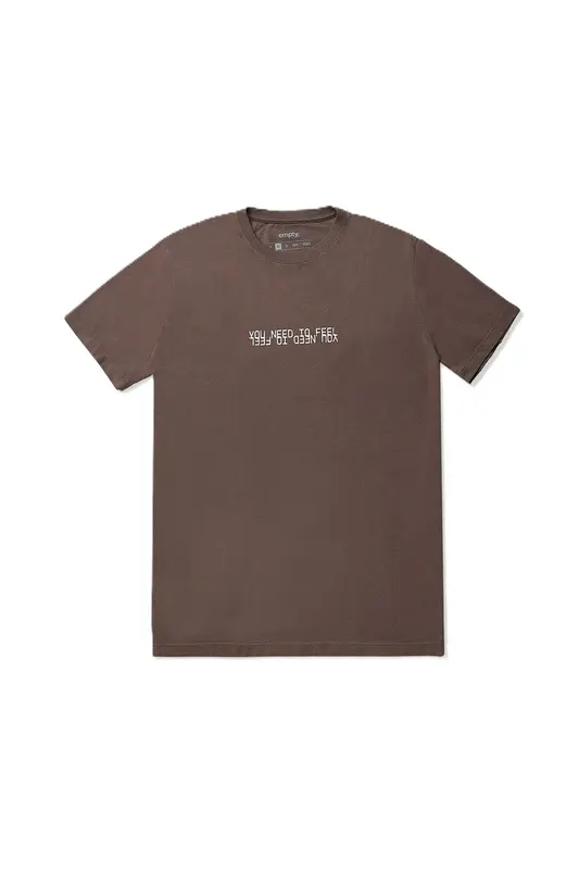 CAMISETA EMPTY YOU NEED TO FEEL CAQUI