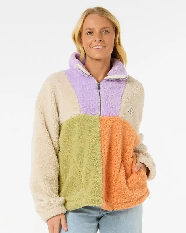 MOLETOM RIP CURL BLOCK PARTY POLAR FLEECE LIL-LILAC