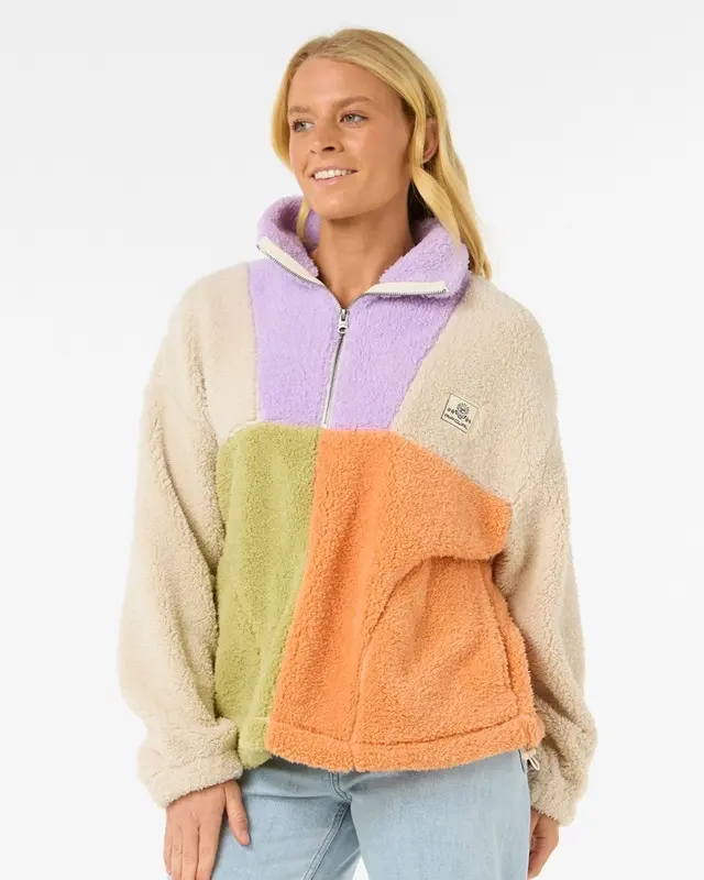 MOLETOM RIP CURL BLOCK PARTY POLAR FLEECE LIL-LILAC
