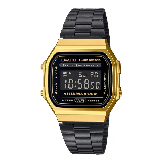 RELOGIO CASIO VINTAGE PRETO DOURADO