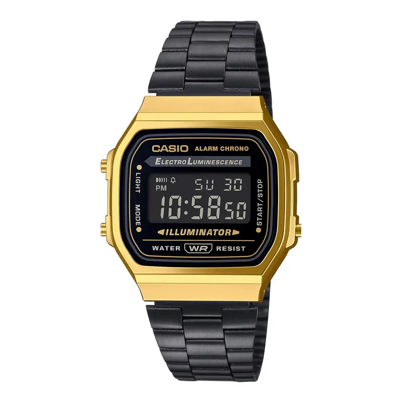 RELOGIO CASIO VINTAGE PRETO DOURADO UNICA