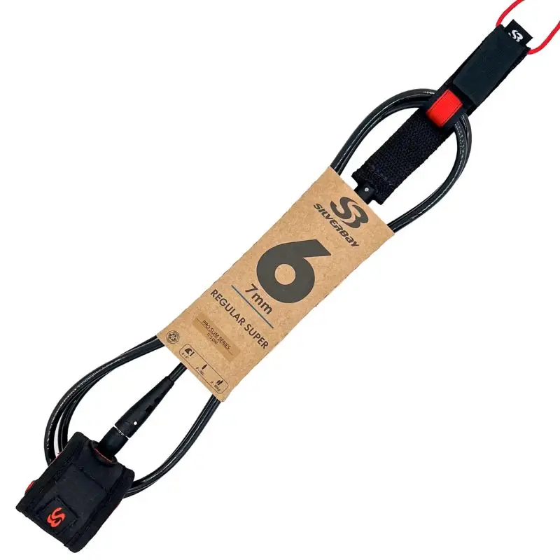 LEASH SILVER BAY PRO SLIM/REGULAR SUPER 6 7MM PRETO