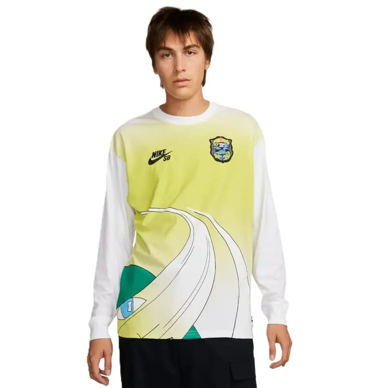 CAMISA NIKE SB MANGA LONGA OLIMPIADAS BRANCO