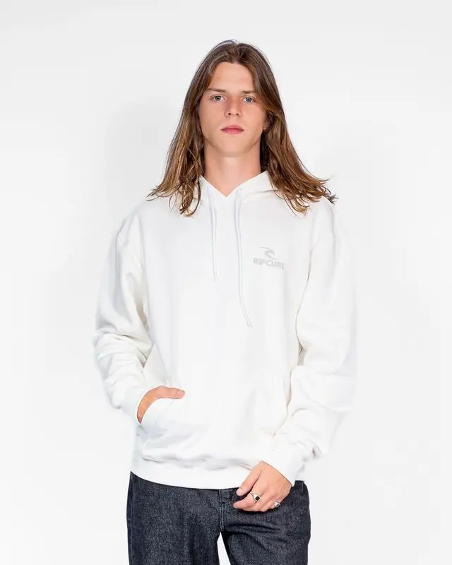 MOLETOM RIP CURL BRAND STACK HOOD VINTAGE WHITE