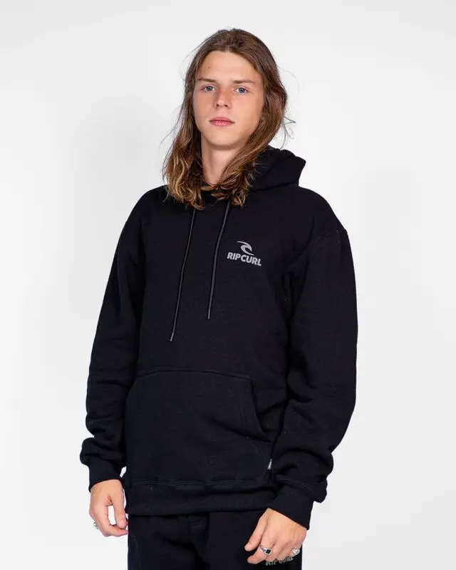 MOLETOM RIP CURL BRAND STACK HOOD BLACK