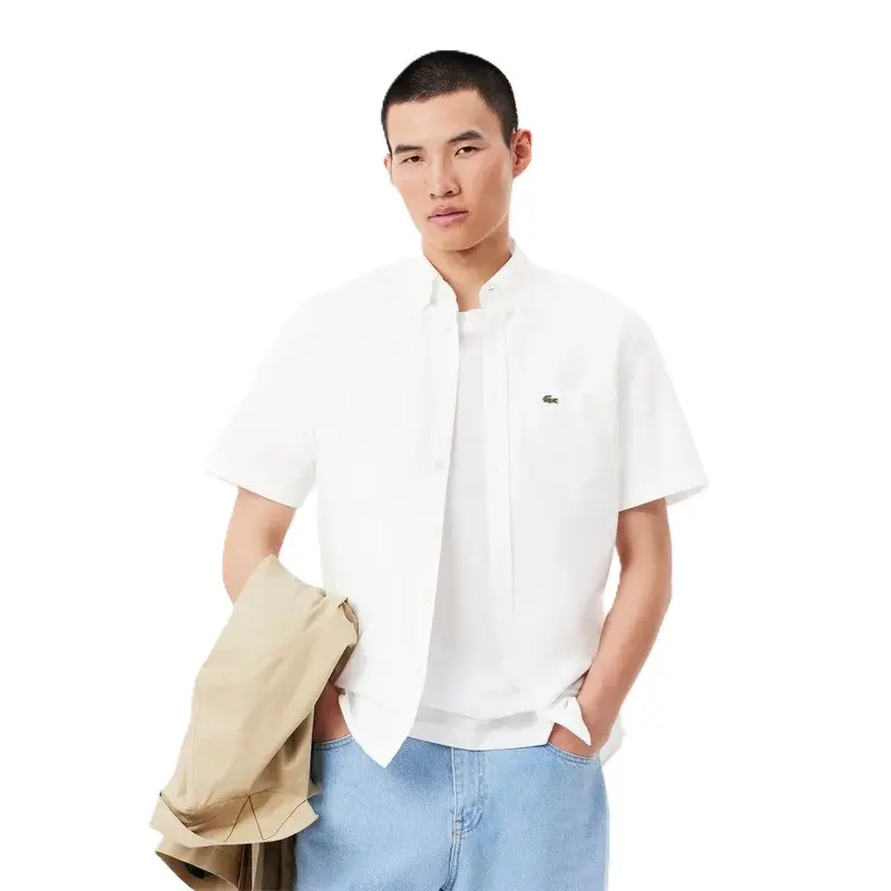 CAMISA LACOSTE OXFORD REGULAR BRANCO
