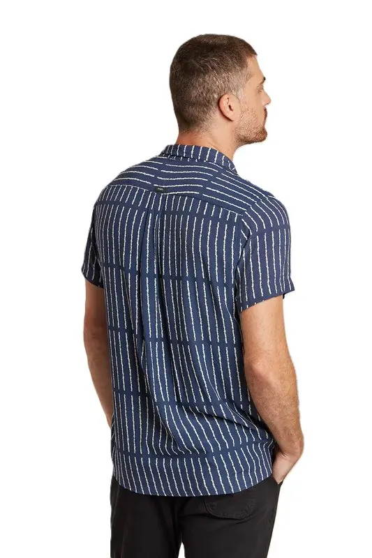 CAMISA EMPTY VISCOSE LINES AZUL MARINHO