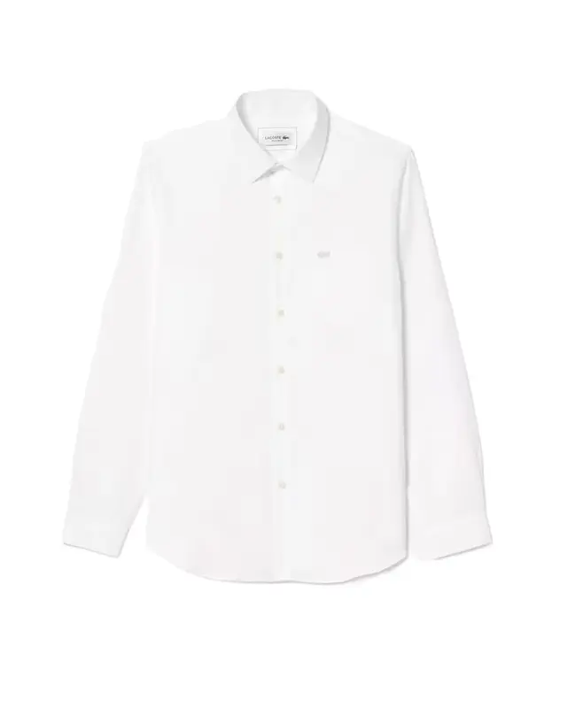 CAMISA LACOSTE REGULAR FIT POPELINE BLANC