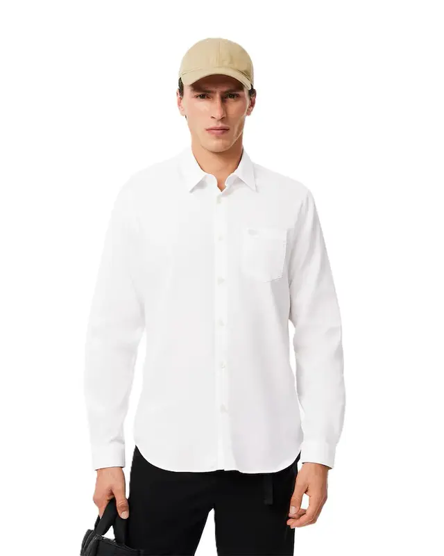 CAMISA LACOSTE REGULAR FIT POPELINE BLANC