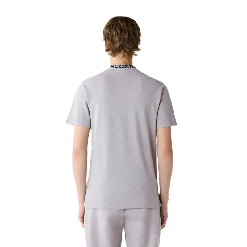 CAMISETA LACOSTE GOLA JACQUARD GREY