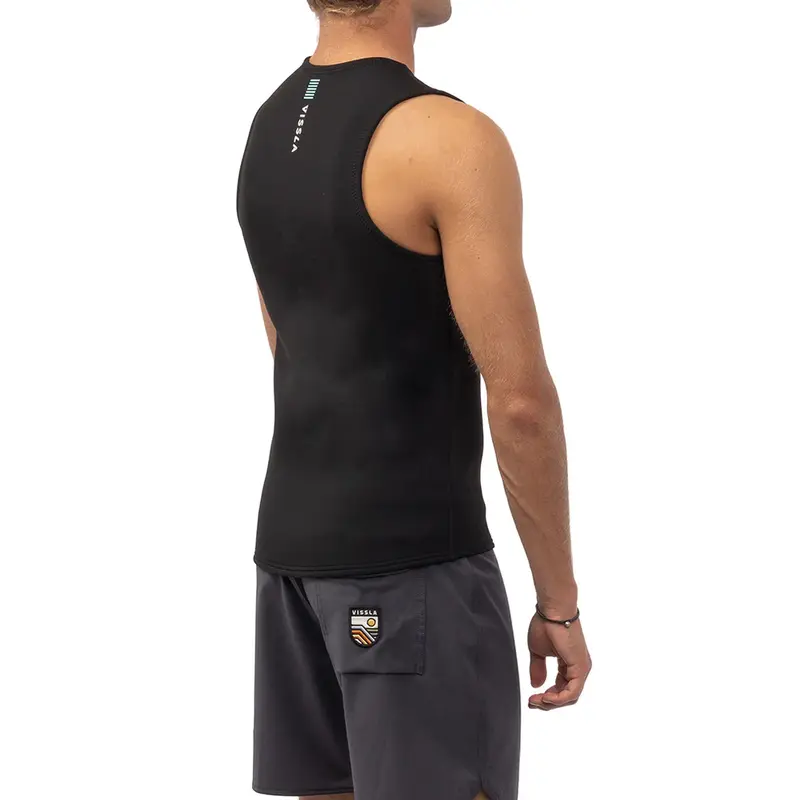 COLETE NEOPRENE VISSLA 7 SEAS 2MM FRONT ZIP VEST BLACK