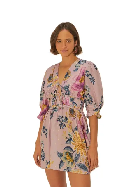VESTIDO FARM CURTO JARDIM DELICADO