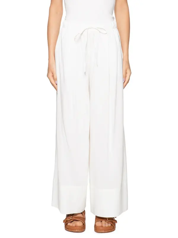 CALCA FARM COS ELASTICO LINHO OFF WHITE