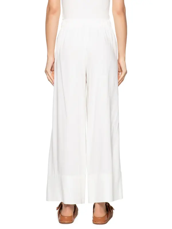 CALCA FARM COS ELASTICO LINHO OFF WHITE