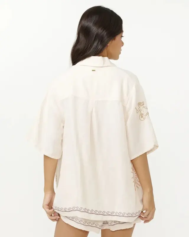 CAMISARIP CURL  BEACH PARTY EMBROIDERED OFF WHITE