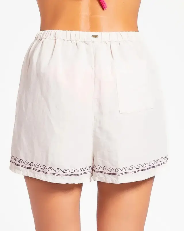 SHORT BEACH RIP CURL PARTY EMBROIDERED OFF WHITE
