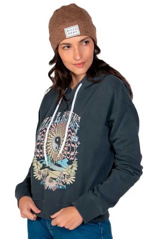 MOLETOM BILLABONG FECH ALL TIME HOOD PRETO