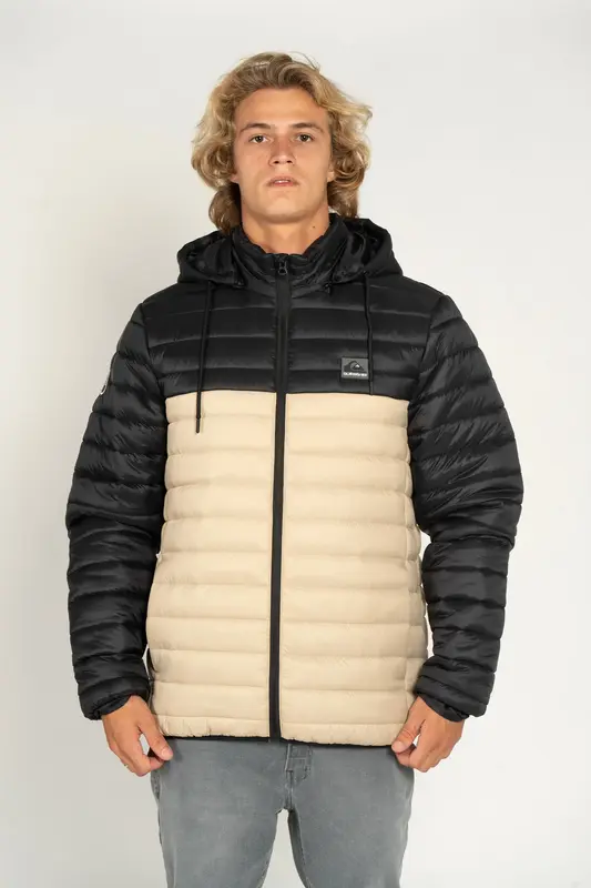 JAQUETA QUIKSILVER SCALY BICOLOR PRETO/BEGE