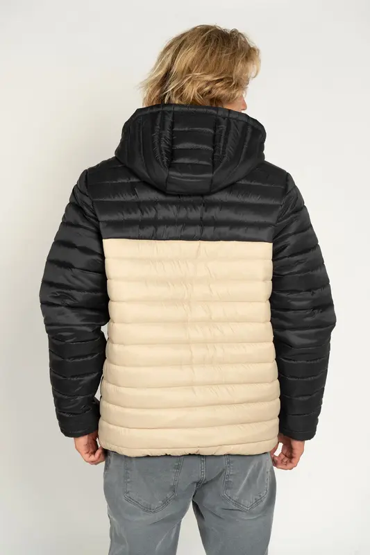 JAQUETA QUIKSILVER SCALY BICOLOR PRETO/BEGE