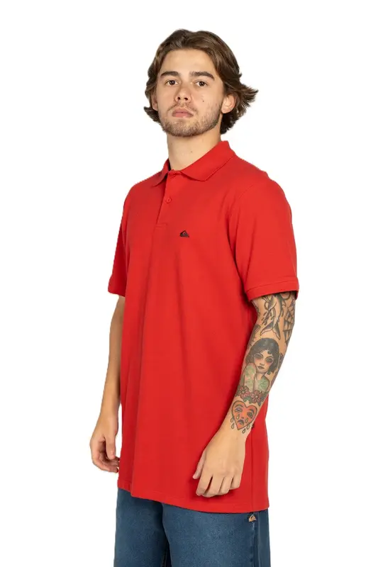 POLO QUIKSILVER EMBROIDERY PIQUET VERMELHO