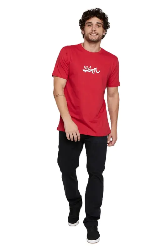 CAMISETA QUIKSILVER IMPAIRED LOGO DNA VERMELHO