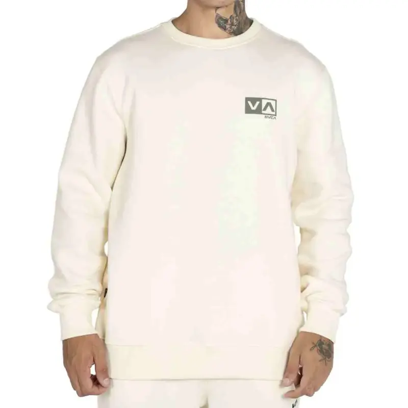 MOLETOM RVCA CARE MINI BALANCE BOX CREW 270G OFF WHITE