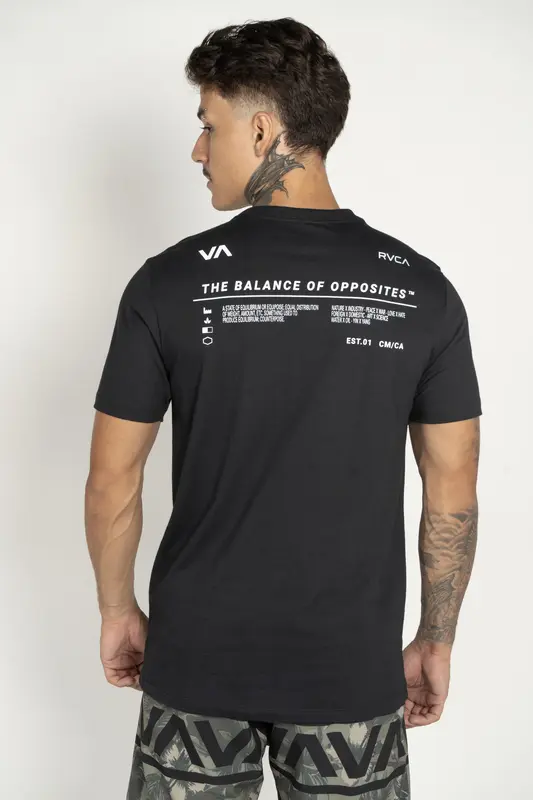 CAMISETA RVCA M/C BRANDING REFLECT PRETO