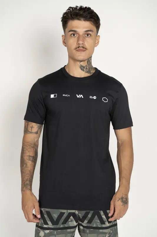 CAMISETA RVCA M/C BRANDING REFLECT PRETO
