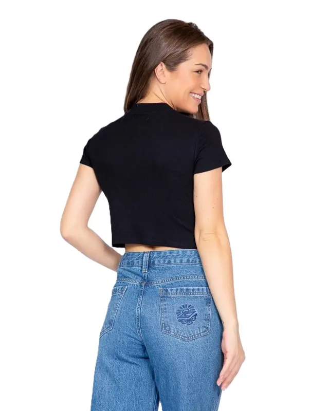 CAMISETA RIP CURL CLASSIC SURF CROP RIB 90-BLACK