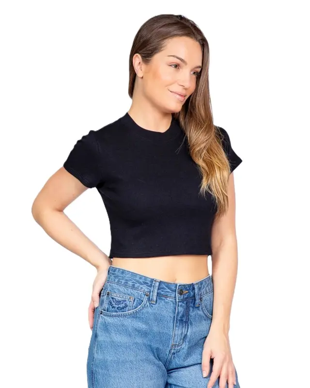 CAMISETA RIP CURL CLASSIC SURF CROP RIB 90-BLACK