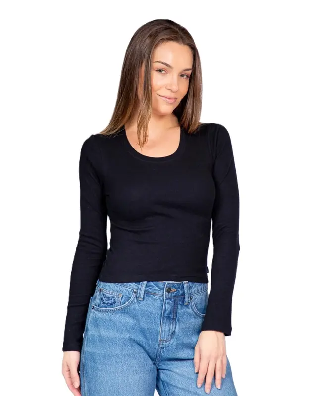 CAMISETA RIP CURL CLASSIC SURF RIB 90-BLACK