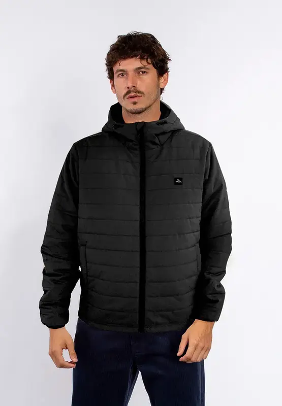 JAQUETA RIP CURL RIO PUFFER HOOD 90-BLACK