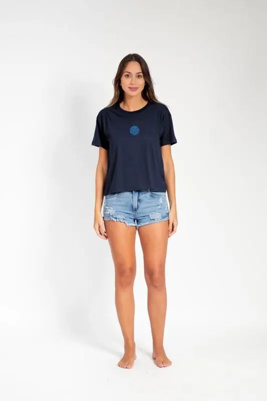CAMISETA RIP CURL ICONS OF SURF FITTED A073-DARK NAVY