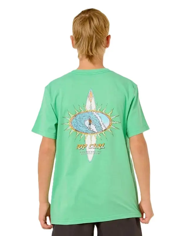 CAMISETA RIP CURL RAW ENERGY SKULL JUVENIL 128-LIME WASH