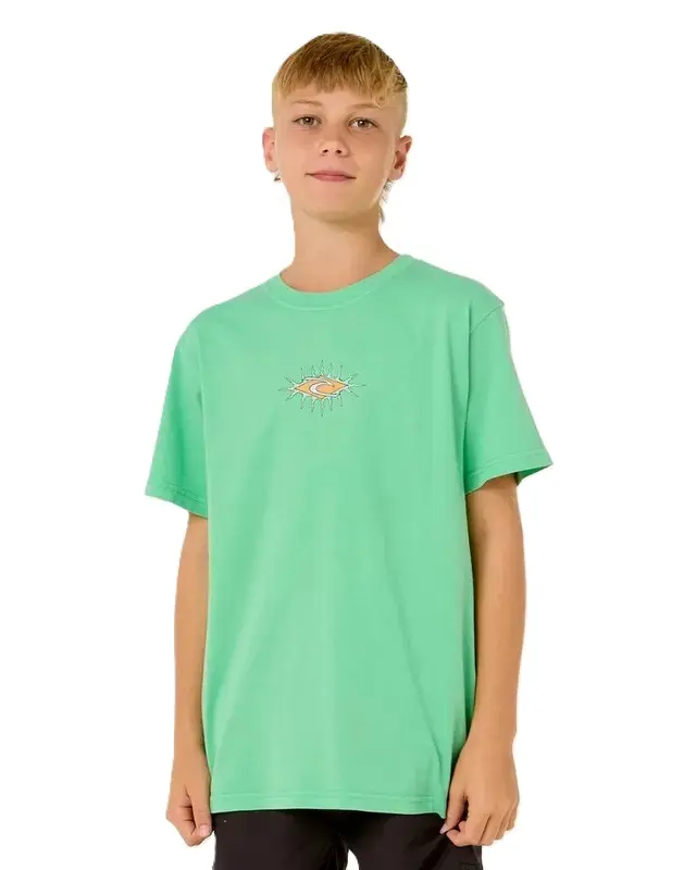 CAMISETA RIP CURL RAW ENERGY SKULL JUVENIL 128-LIME WASH