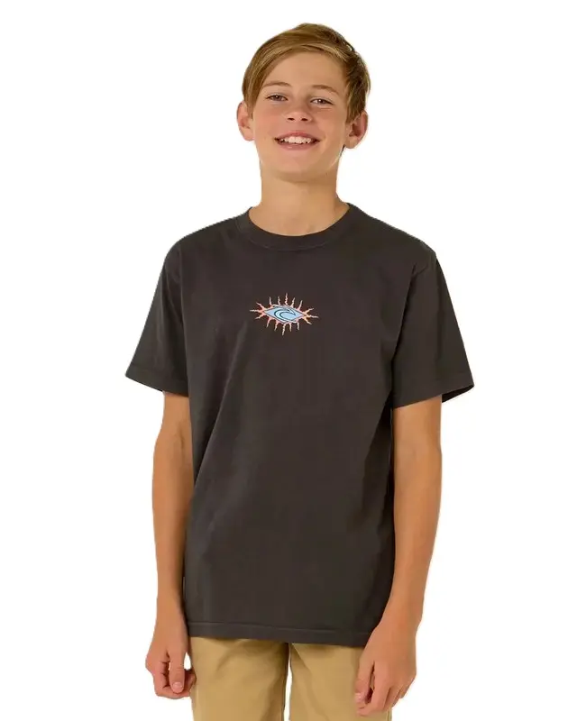 CAMISETA RIP CURL RAW ENERGY SKULL JUVENIL 90-BLACK