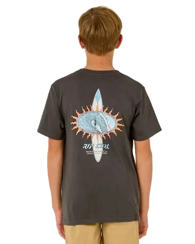 CAMISETA RIP CURL RAW ENERGY SKULL JUVENIL 90-BLACK