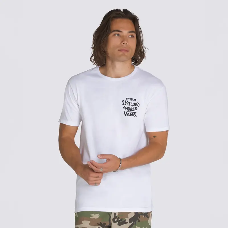 CAMISETA VANS WARPED WORLD WHITE