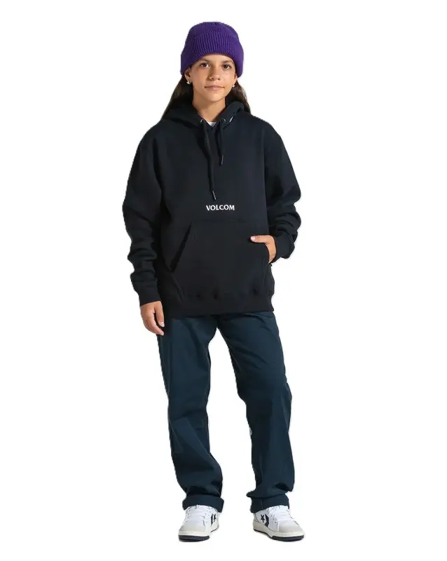 MOLETOM VOLCOM CANGURU SIGNATURE JUVENIL PRETO