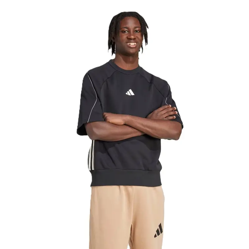 MOLETOM ADIDAS MANGA CURTA STADIUM BLACK/OFF WHITE